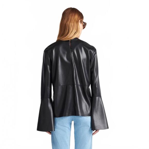 NEW NANUSHKA bolda alt-leather top in black